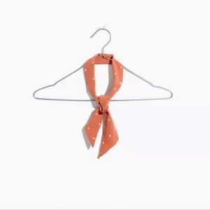 Madewell Silk Skinny Bandana Pink White Dots
